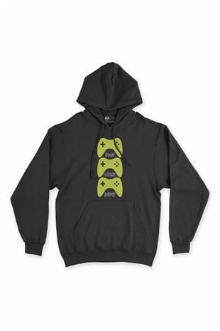 Sarı Own Your Game Siyah Kapşonlu Sweatshirt Hoodie