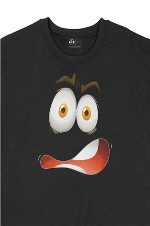 Şaşkın Surat Siyah Sweatshirt