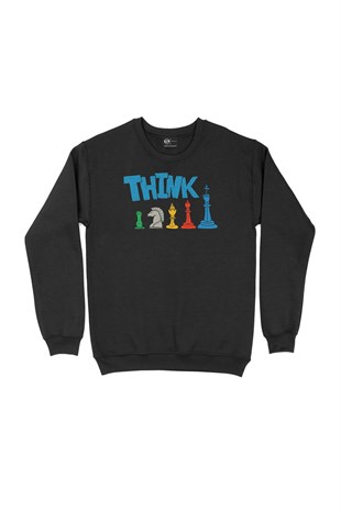 Satranç Siyah Sweatshirt