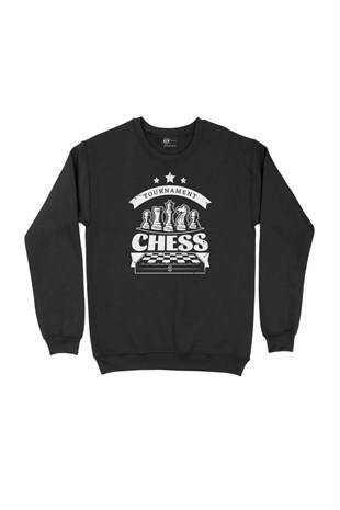 Satranç Turnuvası Siyah Sweatshirt