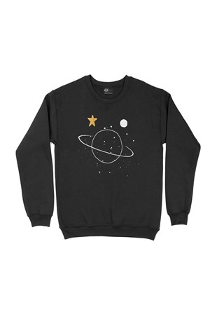 Saturn Galaksi Tasarımlı Sweatshirt