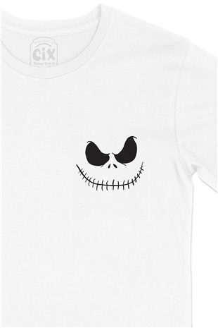 Scare Face Cep Logo Tasarımlı Beyaz Tişört