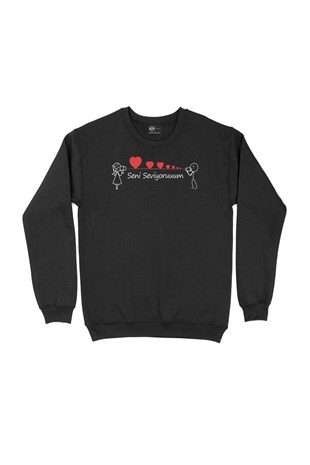 Seni Seviyorum Çizim Sweatshirt