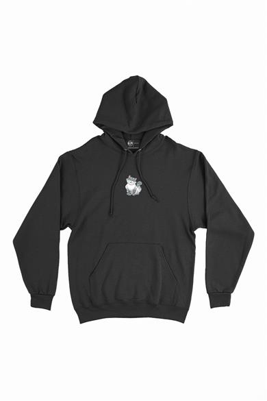 Sevimli Kedi Minimal Kapşonlu Sweatshirt Hoodie