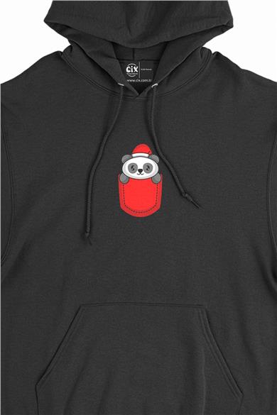 Sevimli Panda Minimal Kapşonlu Sweatshirt Hoodie