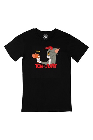 Sevimli Tom ve Jerry Siyah Tişört