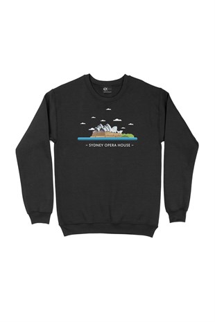 Sidney Opera Binası Siyah Sweatshirt