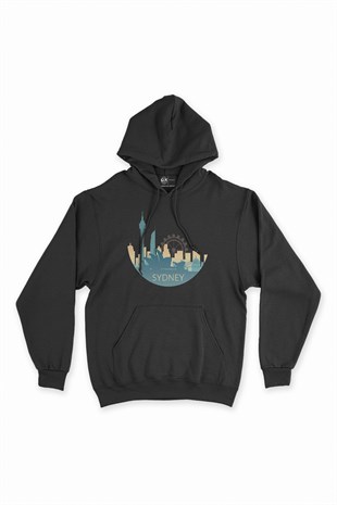 Sidney Siyah Kapşonlu Sweatshirt Hoodie