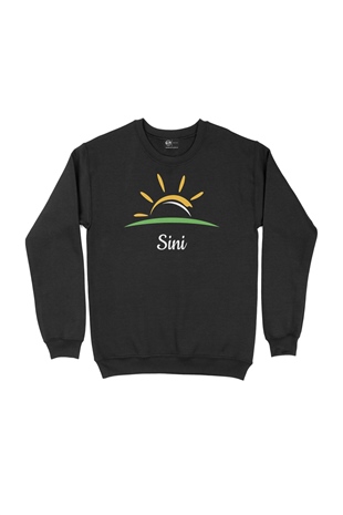 Sini Hindistan Güneş Logolu Siyah Sweatshirt