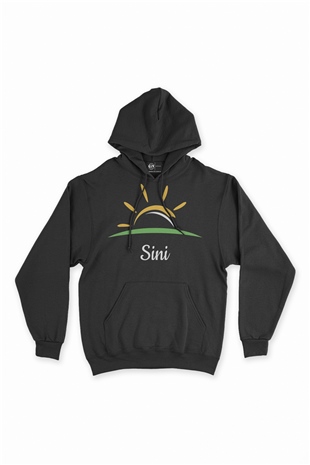 Sini Hindistan Güneş Logolu Siyah Sweatshirt Hoodie