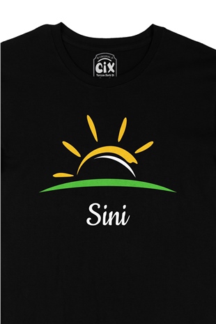Sini Hindistan Güneş Logolu Siyah Tişört