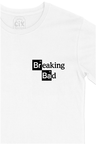 Siyah Breaking Bad Cep Logo Tasarımlı Beyaz Tişört