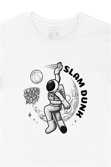 Slam Dunk Astronot Beyaz Tişört