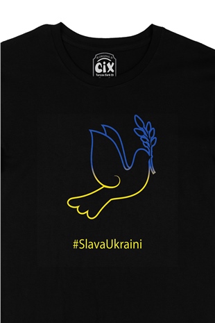 Slava Ukraini Logo Siyah Tişört