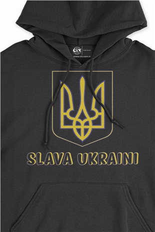 Slava Ukraini Peace Siyah Sweatshirt Hoodie