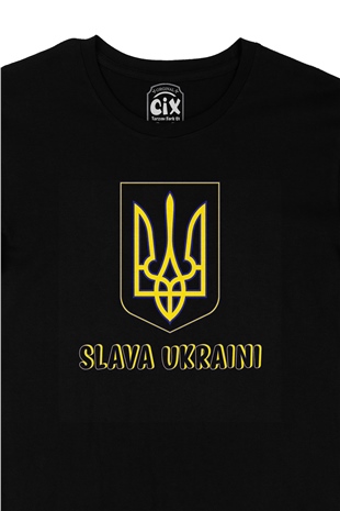 Slava Ukraini Peace Siyah Tişört