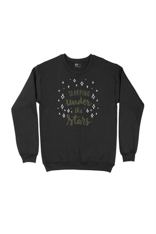 Sleeping Under The Stars Siyah Sweatshirt