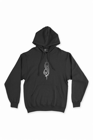 Slipknot Logolu Siyah Kapşonlu Sweatshirt Hoodie
