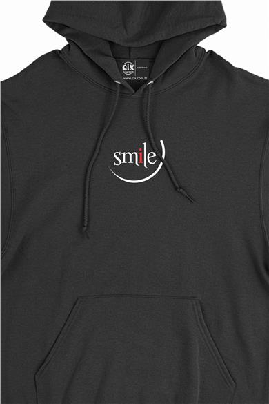 Smile Gülümse Minimal Kapşonlu Sweatshirt Hoodie