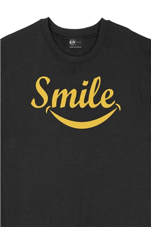 Smile Gülümse Siyah Sweatshirt