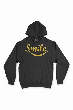 Smile Gülümse Siyah Sweatshirt Hoodie