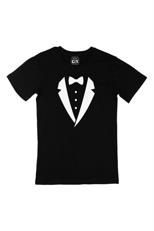 Smokin Tasarımlı Siyah Tişört