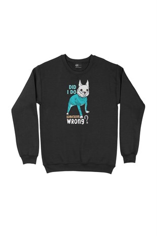 Something Wrong Dog Siyah Sweatshirt