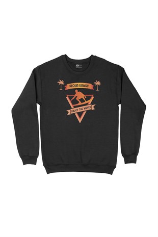 Sörf Aloha Hawaii Siyah Sweatshirt