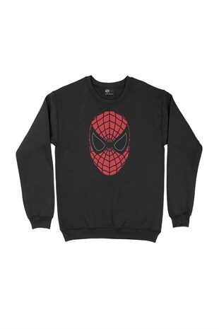 Spiderman Maske Siyah Sweatshirt
