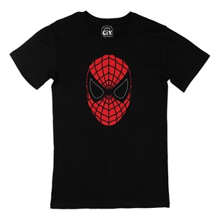 Spiderman Maske Siyah Tişört