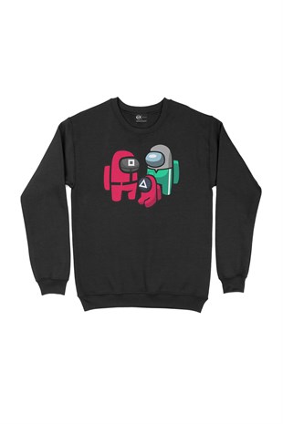 Squid Game Amoung Us Siyah Sweatshirt 