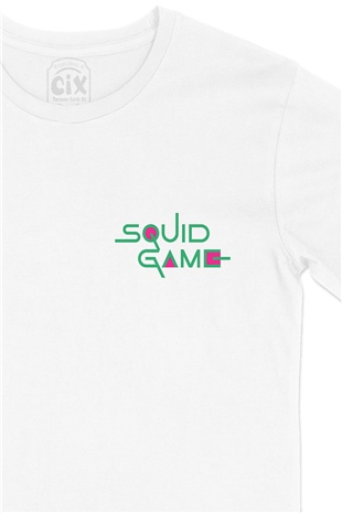 Squid Game Cep Logo Tasarımlı Beyaz Tişört