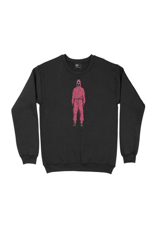 Squid Game İşçi Siyah Sweatshirt 