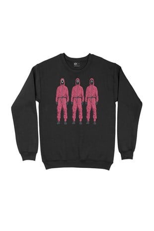 Squid Game Karakterleri Siyah Sweatshirt 