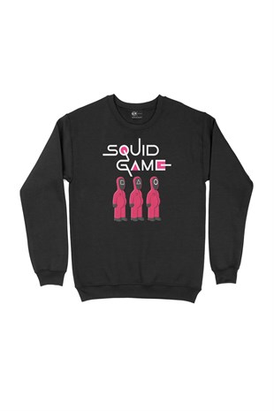 Squid Game Simpson Siyah Sweatshirt 