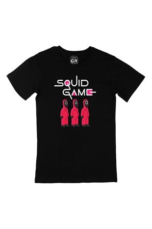 Squid Game Simpson Siyah Tişört