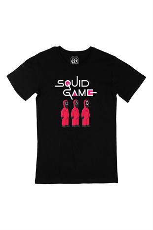 Squid Game Simpson Siyah Tişört