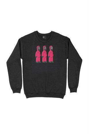 Squid Game Simpson Style Siyah Sweatshirt 