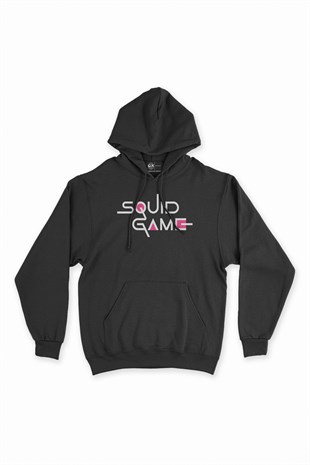 Squid Game Siyah Kapşonlu Sweatshirt Hoodie