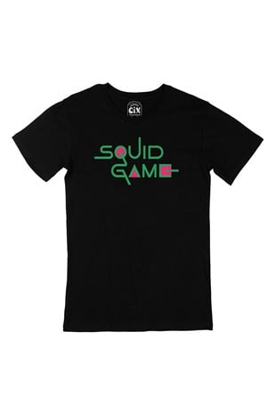Squid Game Yazılı Siyah Tişört