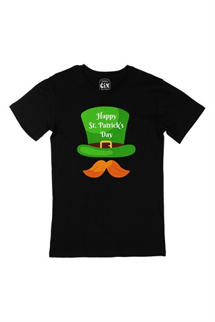 St Patricks Day Şapkalı Siyah Tişört