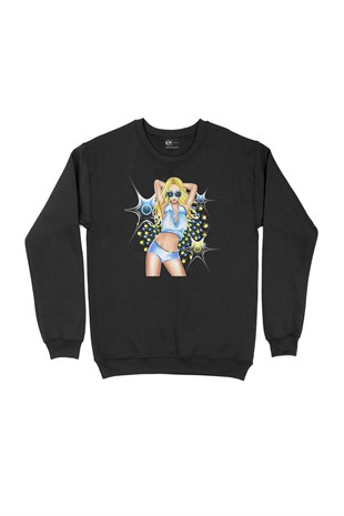 Star Girl Siyah Sweatshirt