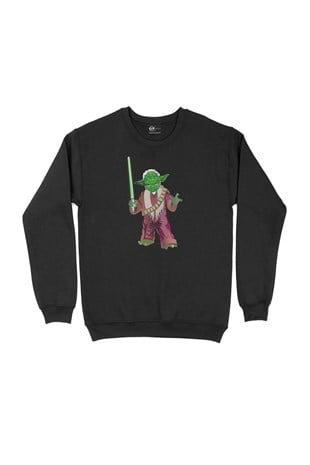 Star Wars Jedi Yoda Siyah Sweatshirt
