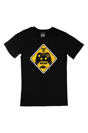 Start The Mission Siyah Tişört