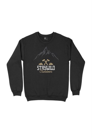 Stay Wild Outdoor Siyah Sweatshirt
