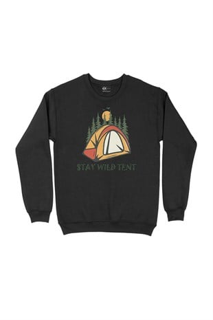 Stay Wild Tent Siyah Sweatshirt