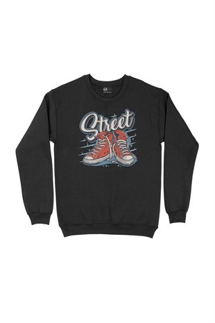 Street Sneakers Siyah Sweatshirt
