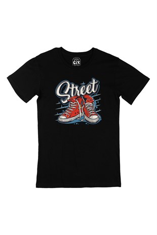 Street Sneakers Siyah Tişört