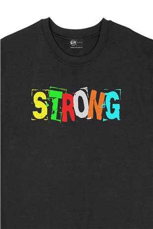 Strong Tasarım Siyah Sweatshirt