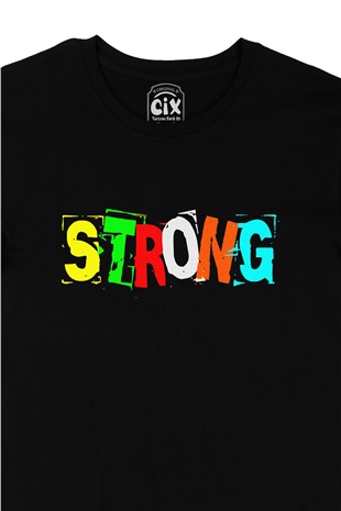 Strong Tasarım Siyah Tişört